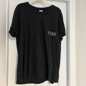 PINK Victoria's Secret Black Bling Tee